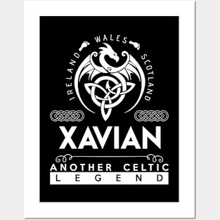 Xavian Name T Shirt - Another Celtic Legend Xavian Dragon Gift Item Posters and Art